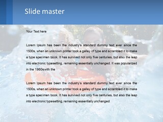 A Man And A Little Girl Are In The Water PowerPoint Template
