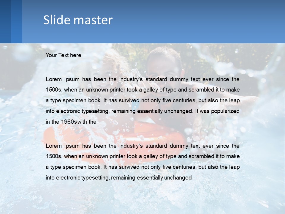 A Man And A Little Girl Are In The Water PowerPoint Template