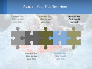 A Man And A Little Girl Are In The Water PowerPoint Template