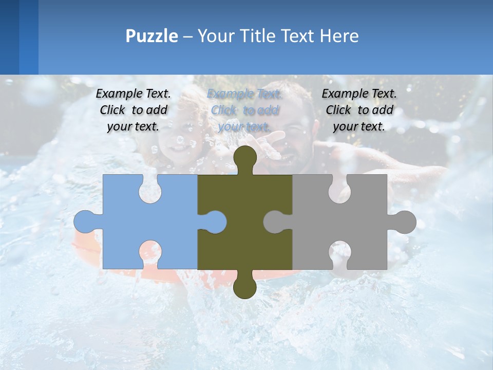 A Man And A Little Girl Are In The Water PowerPoint Template