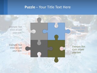 A Man And A Little Girl Are In The Water PowerPoint Template