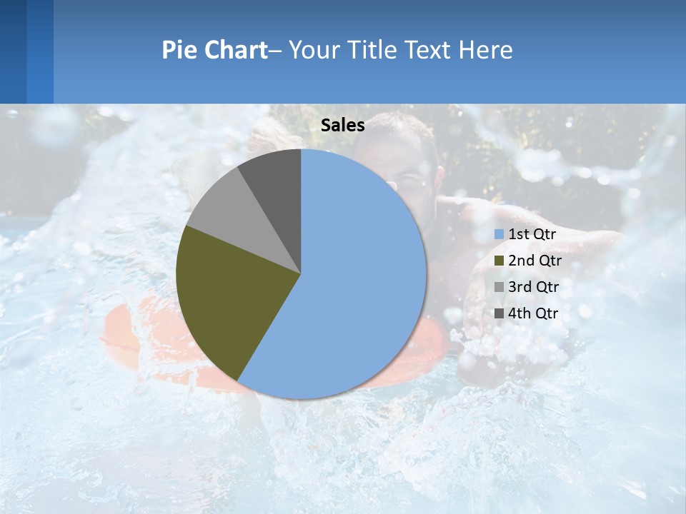 A Man And A Little Girl Are In The Water PowerPoint Template