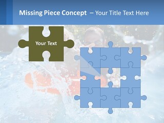 A Man And A Little Girl Are In The Water PowerPoint Template