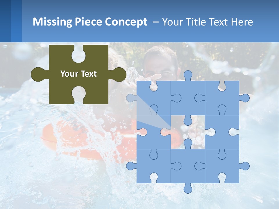 A Man And A Little Girl Are In The Water PowerPoint Template