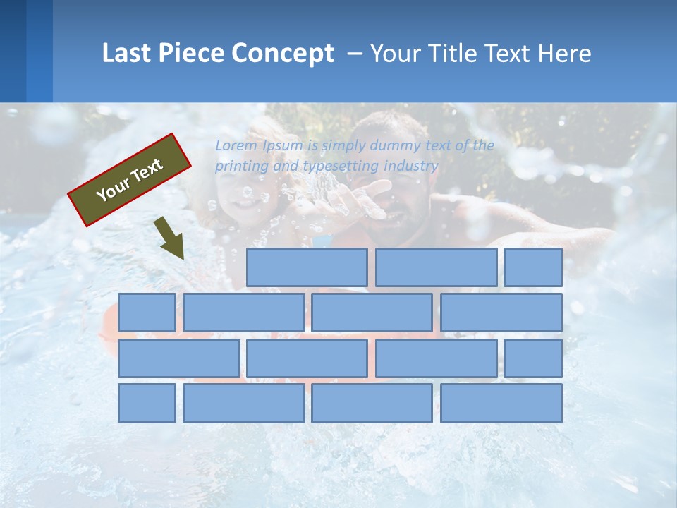 A Man And A Little Girl Are In The Water PowerPoint Template