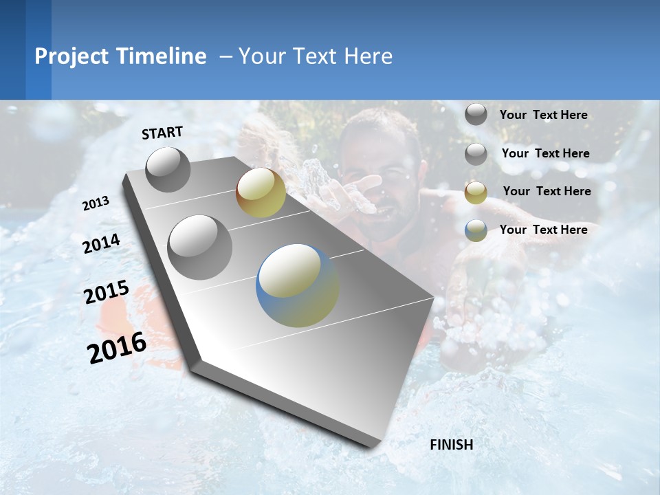 A Man And A Little Girl Are In The Water PowerPoint Template