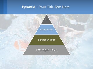 A Man And A Little Girl Are In The Water PowerPoint Template