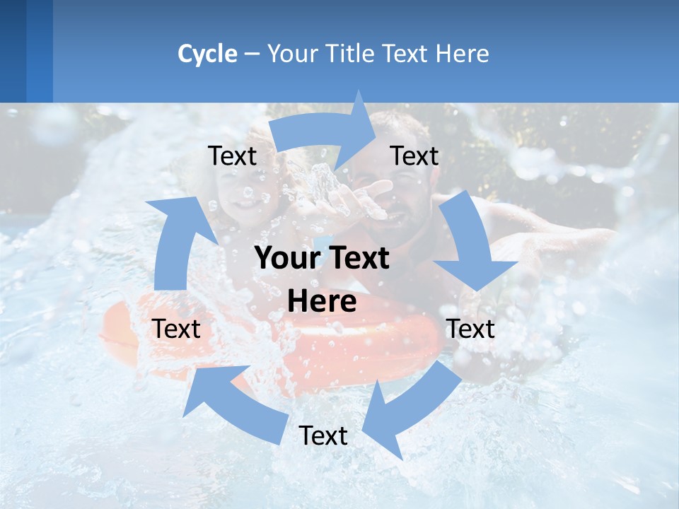 A Man And A Little Girl Are In The Water PowerPoint Template