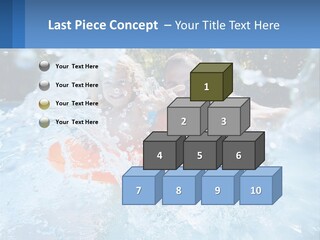 A Man And A Little Girl Are In The Water PowerPoint Template