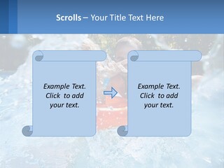 A Man And A Little Girl Are In The Water PowerPoint Template
