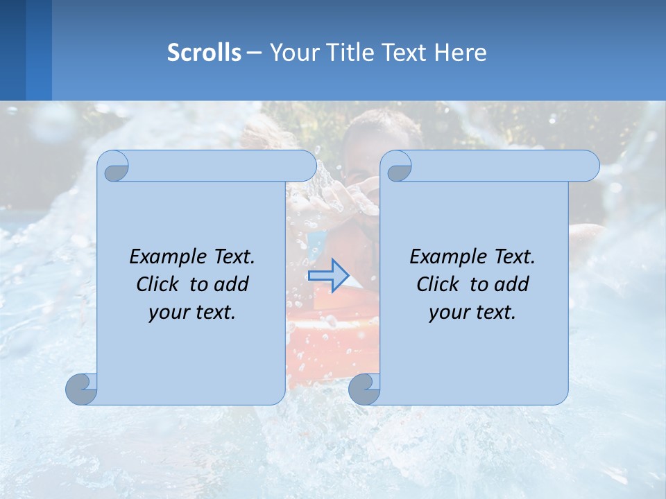 A Man And A Little Girl Are In The Water PowerPoint Template