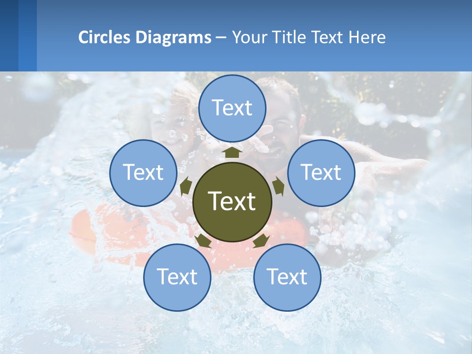 A Man And A Little Girl Are In The Water PowerPoint Template