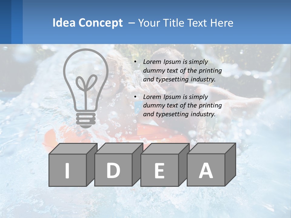 A Man And A Little Girl Are In The Water PowerPoint Template