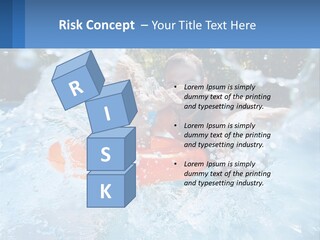 A Man And A Little Girl Are In The Water PowerPoint Template