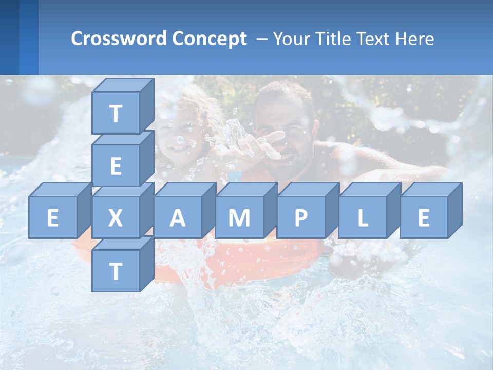 A Man And A Little Girl Are In The Water PowerPoint Template