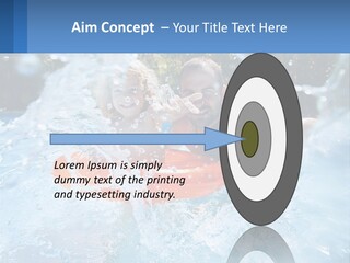 A Man And A Little Girl Are In The Water PowerPoint Template