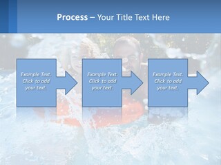 A Man And A Little Girl Are In The Water PowerPoint Template