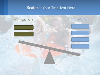 A Man And A Little Girl Are In The Water PowerPoint Template