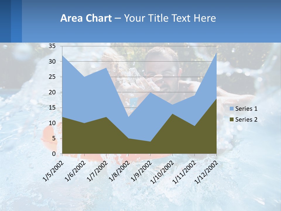 A Man And A Little Girl Are In The Water PowerPoint Template