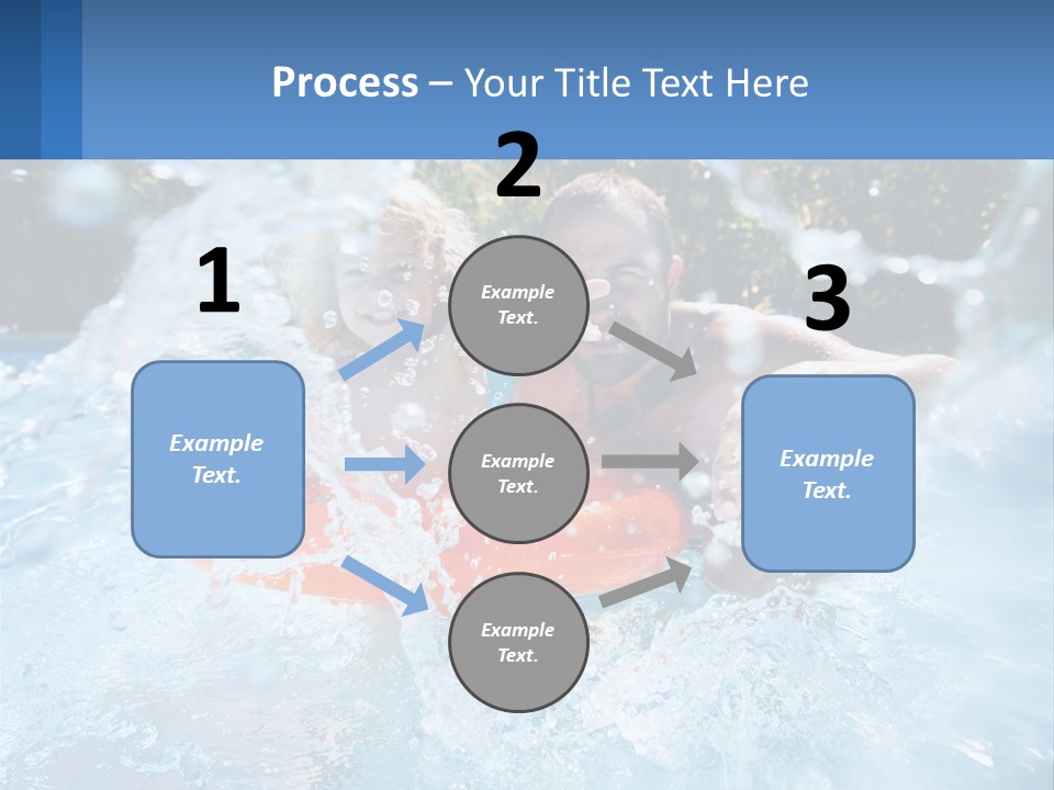 A Man And A Little Girl Are In The Water PowerPoint Template