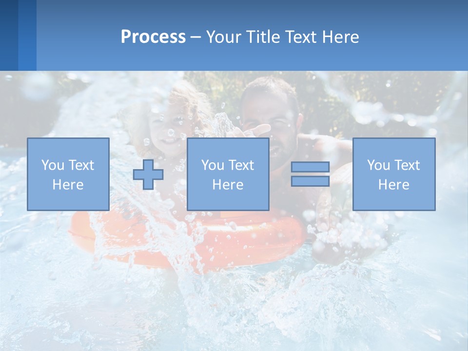 A Man And A Little Girl Are In The Water PowerPoint Template