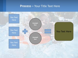 A Man And A Little Girl Are In The Water PowerPoint Template