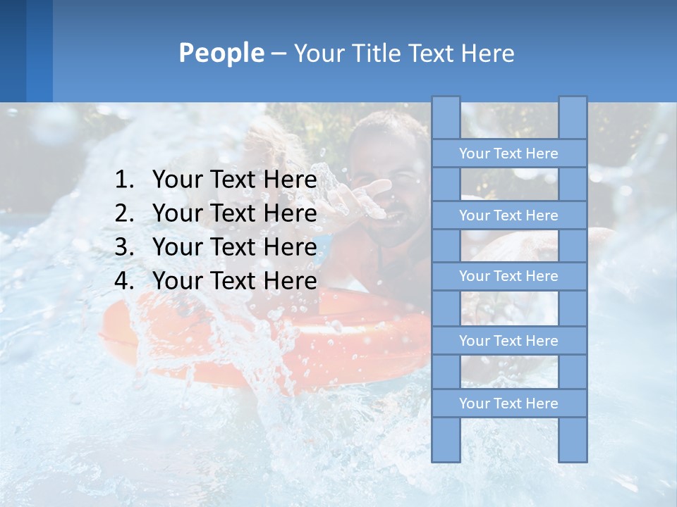 A Man And A Little Girl Are In The Water PowerPoint Template
