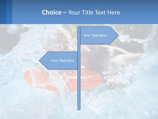 A Man And A Little Girl Are In The Water PowerPoint Template
