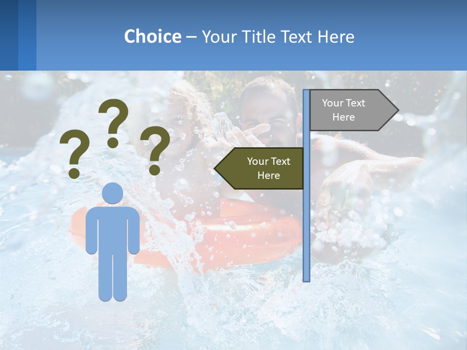 A Man And A Little Girl Are In The Water PowerPoint Template