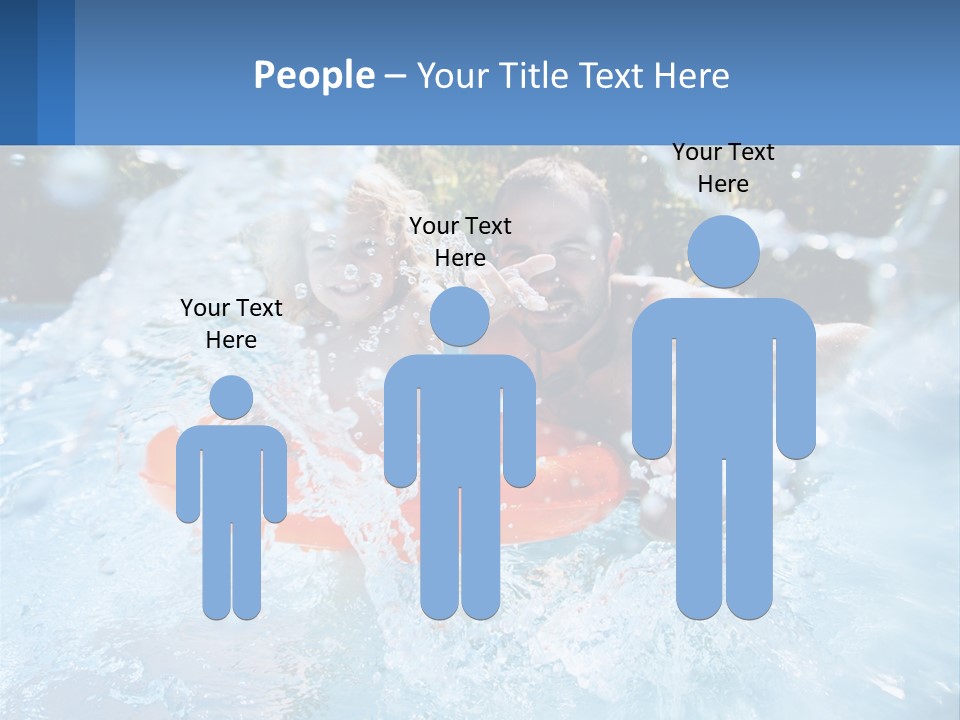 A Man And A Little Girl Are In The Water PowerPoint Template