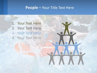 A Man And A Little Girl Are In The Water PowerPoint Template