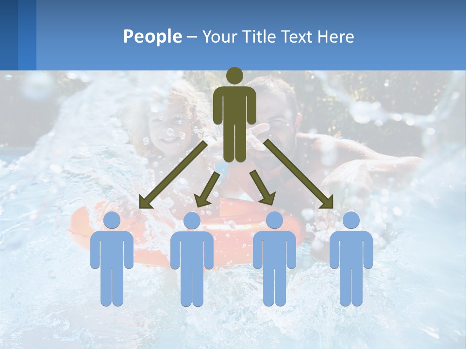 A Man And A Little Girl Are In The Water PowerPoint Template