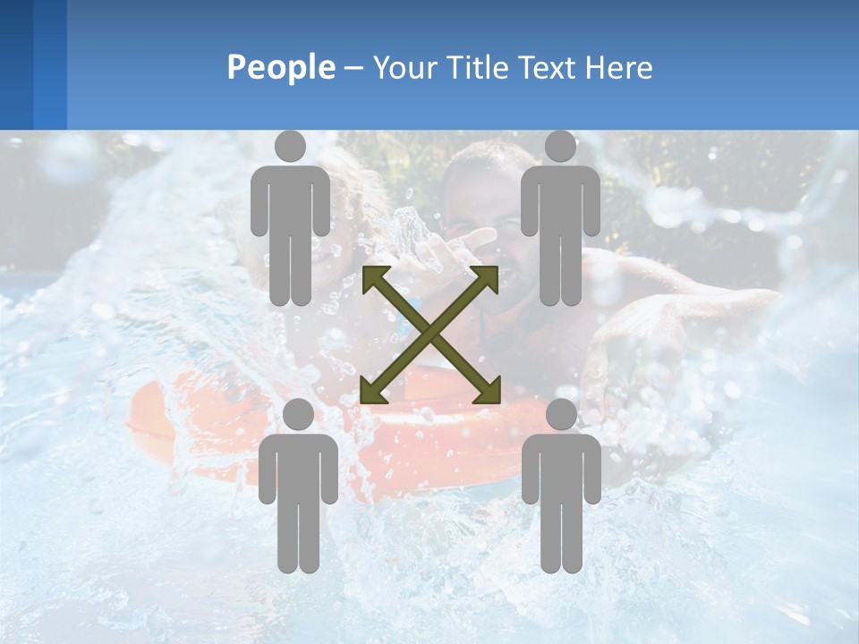 A Man And A Little Girl Are In The Water PowerPoint Template