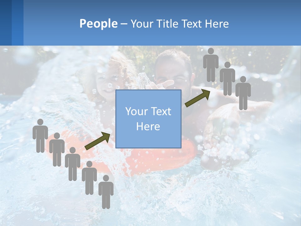 A Man And A Little Girl Are In The Water PowerPoint Template