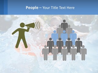 A Man And A Little Girl Are In The Water PowerPoint Template