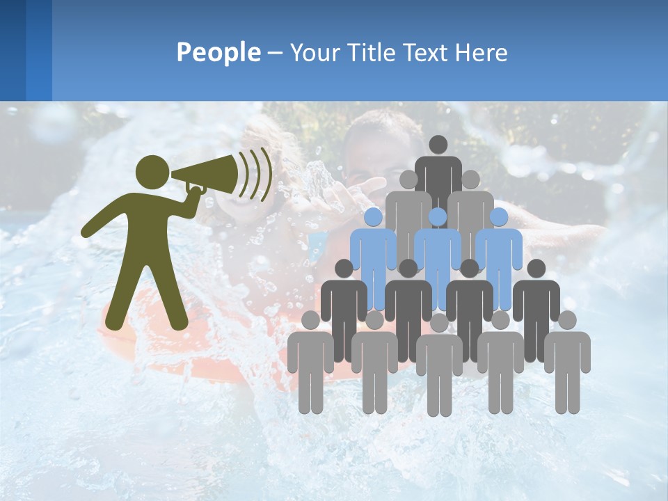 A Man And A Little Girl Are In The Water PowerPoint Template