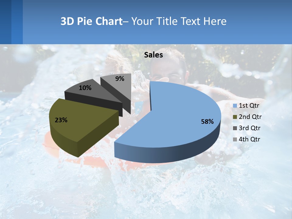 A Man And A Little Girl Are In The Water PowerPoint Template