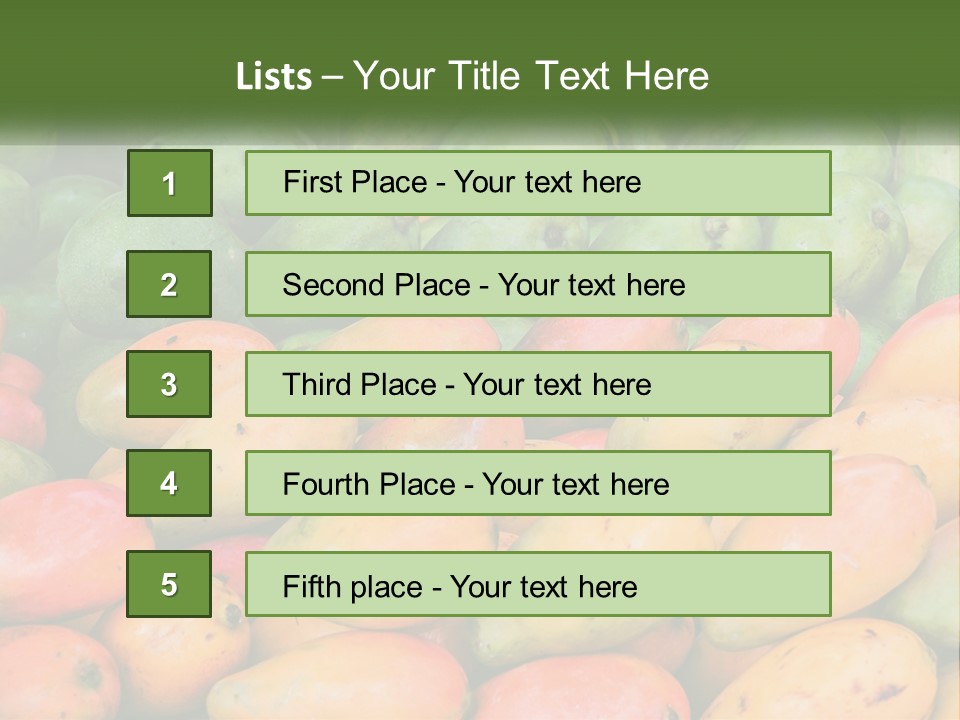 A Large Display Of Mangoes And Other Fruits PowerPoint Template