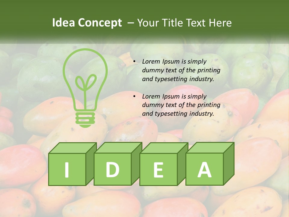 A Large Display Of Mangoes And Other Fruits PowerPoint Template