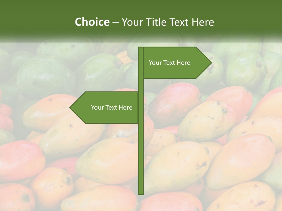 A Large Display Of Mangoes And Other Fruits PowerPoint Template