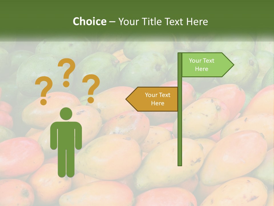 A Large Display Of Mangoes And Other Fruits PowerPoint Template