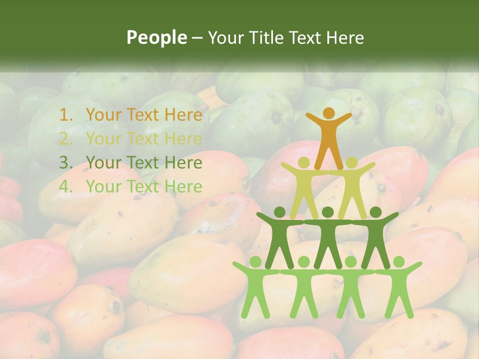 A Large Display Of Mangoes And Other Fruits PowerPoint Template