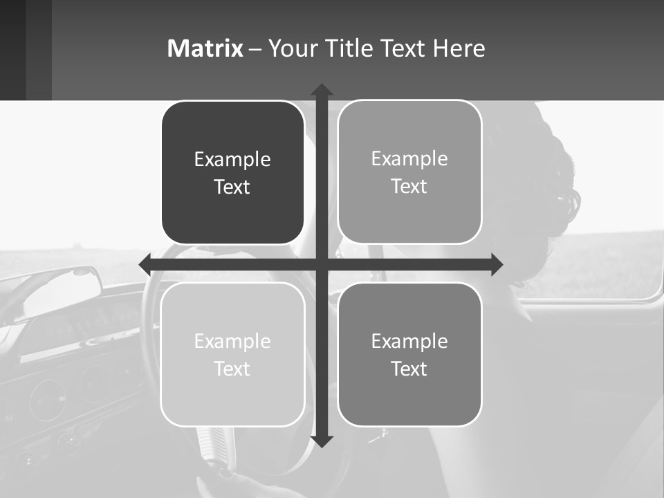 A Woman Driving A Car With A Steering Wheel PowerPoint Template