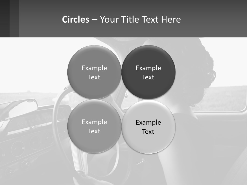 A Woman Driving A Car With A Steering Wheel PowerPoint Template