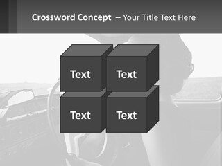 A Woman Driving A Car With A Steering Wheel PowerPoint Template