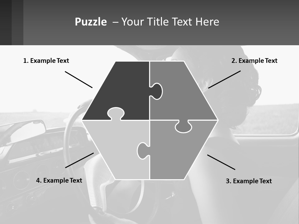 A Woman Driving A Car With A Steering Wheel PowerPoint Template