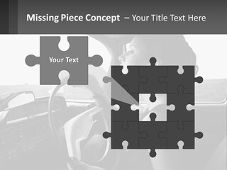 A Woman Driving A Car With A Steering Wheel PowerPoint Template