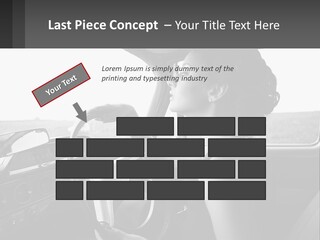 A Woman Driving A Car With A Steering Wheel PowerPoint Template