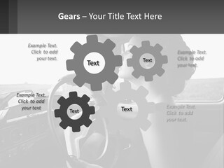 A Woman Driving A Car With A Steering Wheel PowerPoint Template