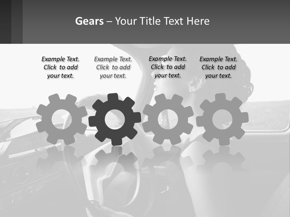 A Woman Driving A Car With A Steering Wheel PowerPoint Template